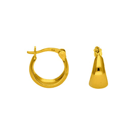 Boucles d'oreilles créoles épaisses en argent sterling plaqué or