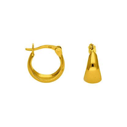 Boucles d'oreilles créoles épaisses en argent sterling plaqué or