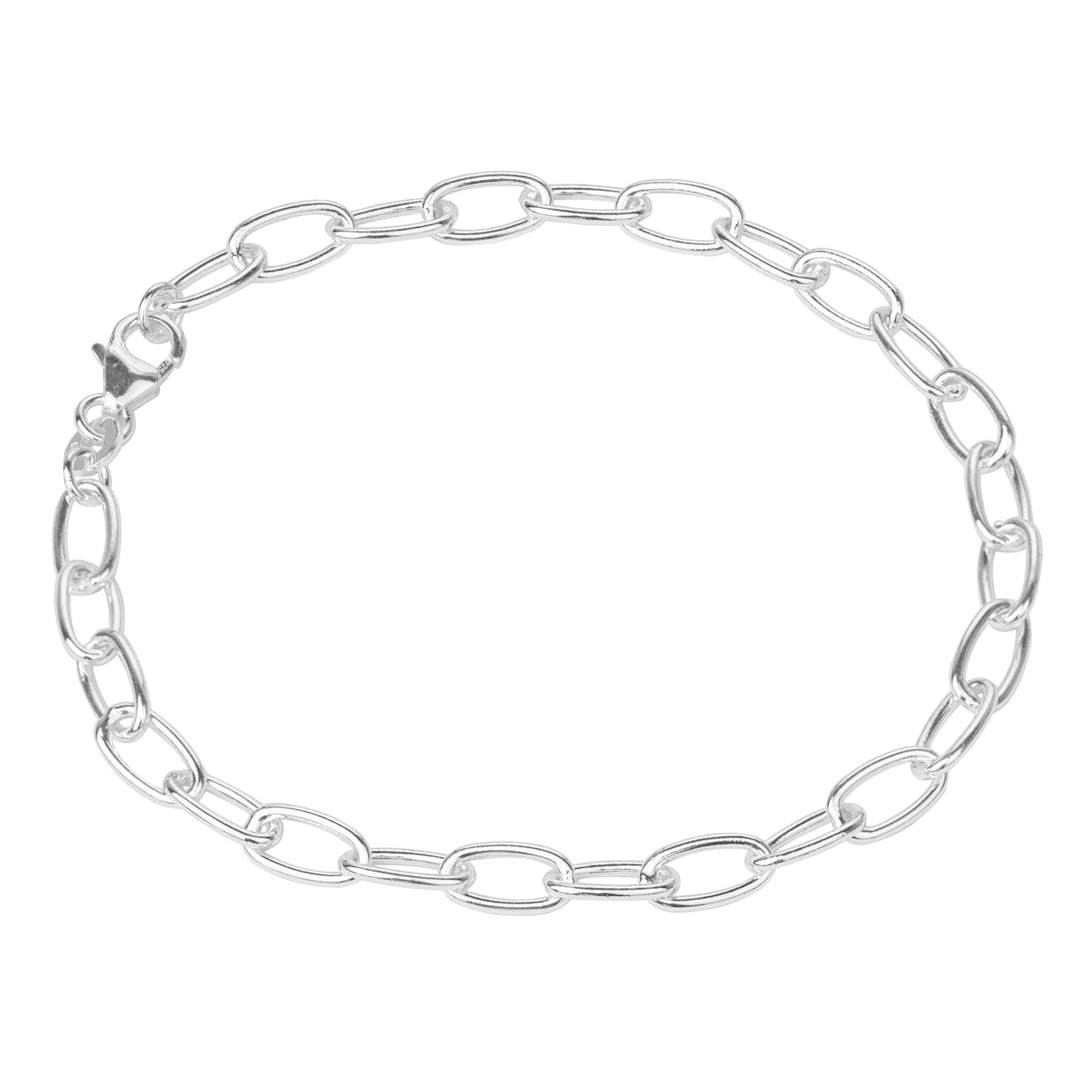 Bracelet Belcher ovale en argent sterling - 19 cm
