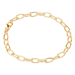 Bracelet Belcher ovale en argent sterling plaqué or - 19 cm