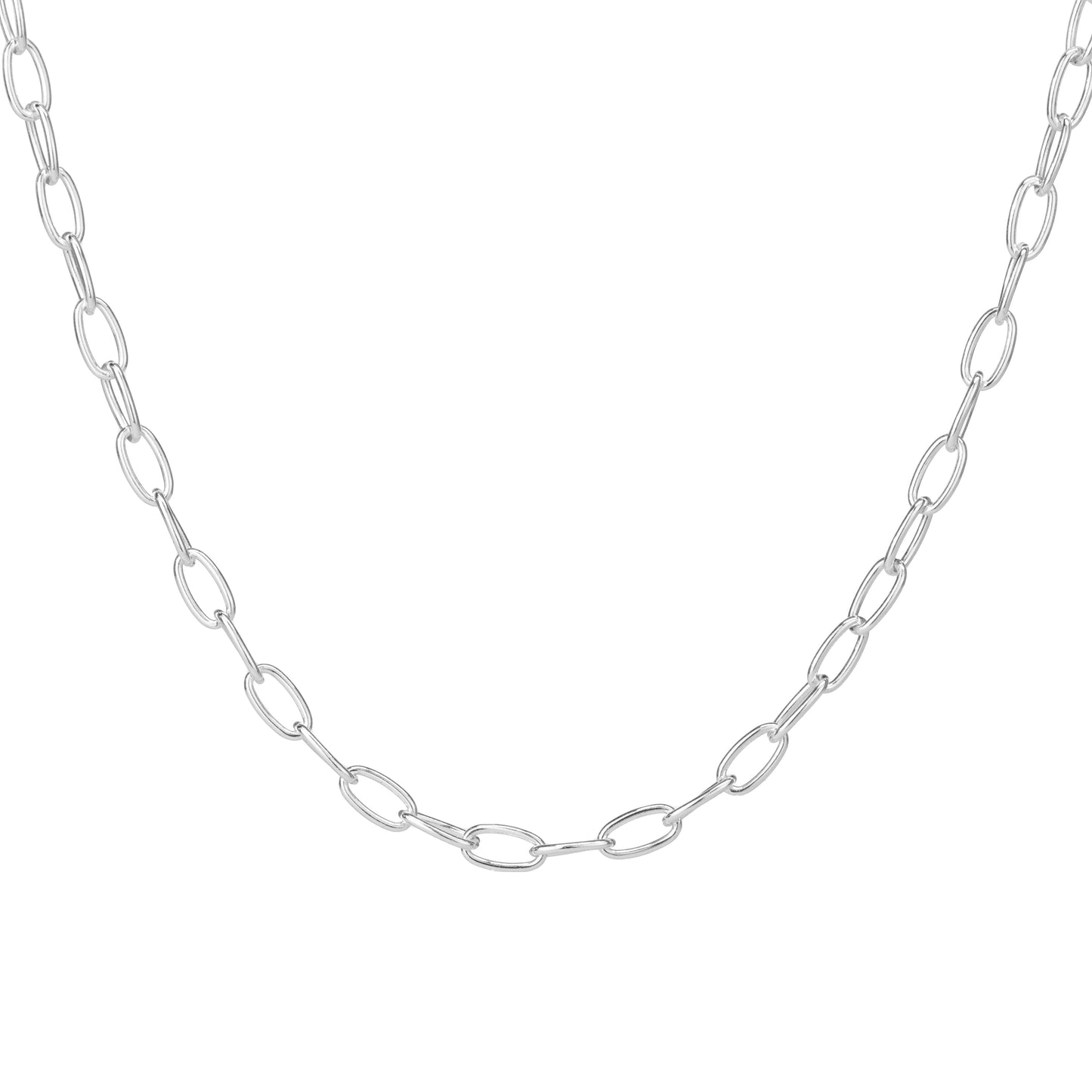 Collier Belcher ovale en argent sterling - 45,7 cm