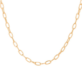 Collier ovale Belcher en argent sterling plaqué or - 45 cm