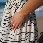 Bracelet Figaro ovale en argent sterling - 19 cm