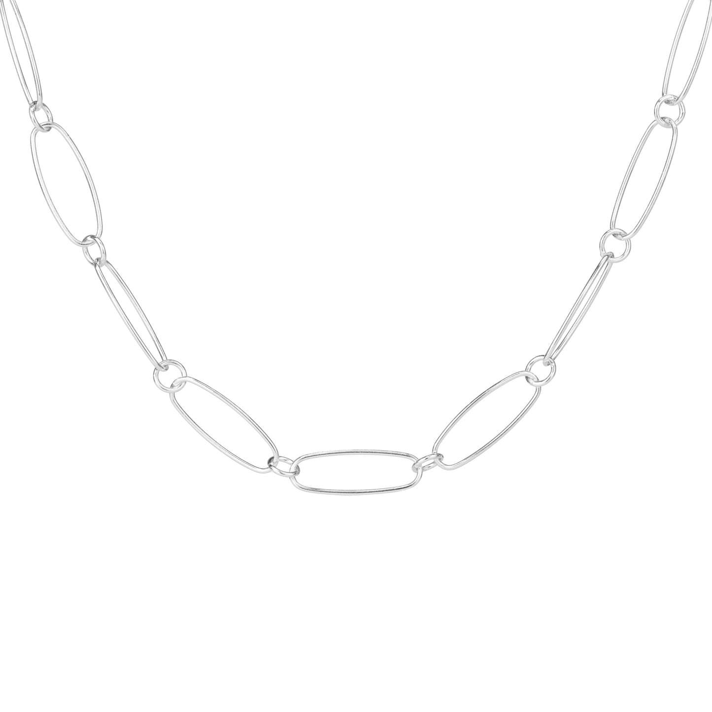 Collier Figaro ovale en argent sterling - 45 cm