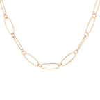 Collier Figaro ovale en argent sterling plaqué or - 45 cm