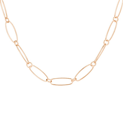 Collier Figaro ovale en argent sterling plaqué or - 45 cm