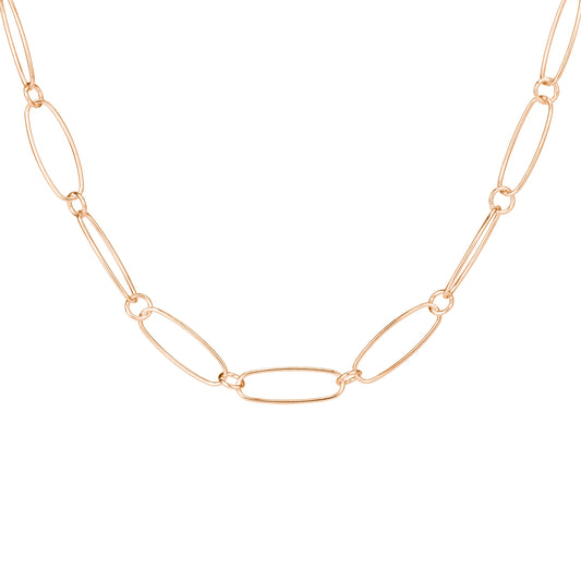 Collier Figaro ovale en argent sterling plaqué or - 45 cm