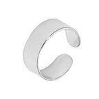 Bague ajustable en argent sterling massif avec bande plate épaisse