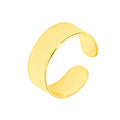Bague ajustable en argent sterling plaqué or massif avec bande plate épaisse