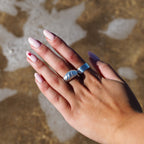 Bague ajustable en argent sterling avec corde torsadée épaisse