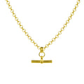 Collier chaîne rolo en argent sterling plaqué or avec barre en T de 45,7 cm