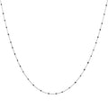Collier fin chaîne confetti en argent sterling et émail noir 40 cm