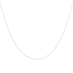 Collier fin chaîne confetti en argent sterling et émail blanc 40 cm