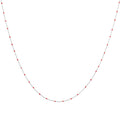 Collier fin chaîne confetti en argent sterling et émail rouge 40 cm