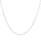 Collier fin chaîne confetti en argent sterling et émail rouge 40 cm