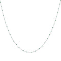 Collier fin chaîne confetti en argent sterling et émail vert 40 cm