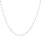 Collier fin chaîne confetti en argent sterling et émail vert 40 cm
