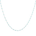 Collier fin chaîne confetti en argent sterling et émail bleu 40 cm