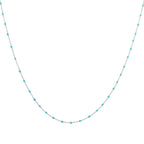 Collier fin chaîne confetti en argent sterling et émail bleu 40 cm