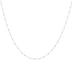 Collier fin chaîne confetti en argent sterling et émail violet 40 cm