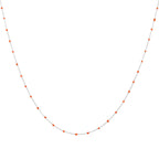 Collier fin chaîne confetti en argent sterling et émail orange 40 cm