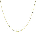 Collier fin chaîne confetti en argent sterling plaqué or et émail noir 40 cm