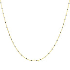 Collier fin chaîne confetti en argent sterling plaqué or et émail noir 40 cm