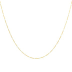Collier fin chaîne confetti en argent sterling plaqué or et émail blanc 40 cm