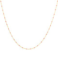 Collier fin chaîne confetti en argent sterling plaqué or et émail rouge 40 cm