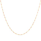 Collier fin chaîne confetti en argent sterling plaqué or et émail rouge 40 cm