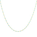 Collier fin chaîne confetti en argent sterling plaqué or et émail bleu 40 cm