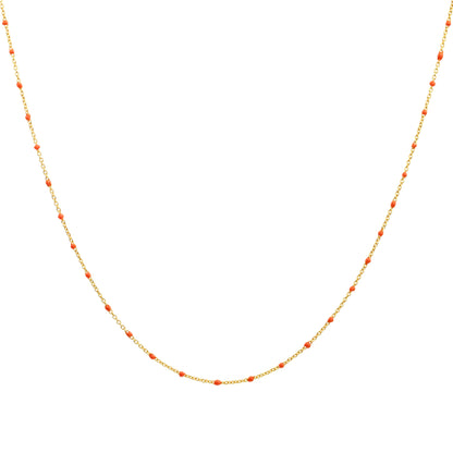 Fine Gold Plated Sterling Silver & Purple Enamel Confetti Chain Necklace - 16 Inches