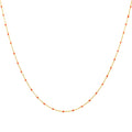 Collier fin chaîne confetti en argent sterling plaqué or et émail orange 40 cm