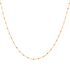 Collier fin chaîne confetti en argent sterling plaqué or et émail orange 40 cm
