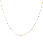 Collier fin chaîne confetti en argent sterling plaqué or et émail violet 40 cm