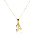 Pendentif lettre en or 9 carats avec cristal CZ