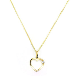 Pendentif en forme de cœur ouvert en or 9 carats avec cristal CZ
