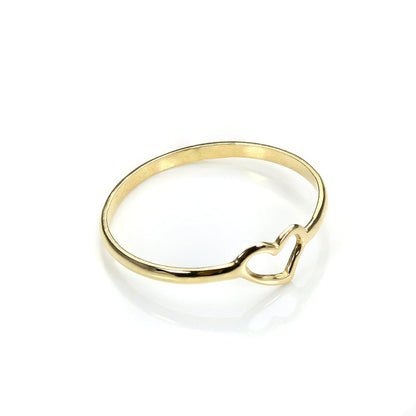 Bague empilable en or 9 carats avec cœur ouvert - Tailles I à Q