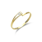 Bague empilable en or 9 carats avec diamants sertis en quinconce