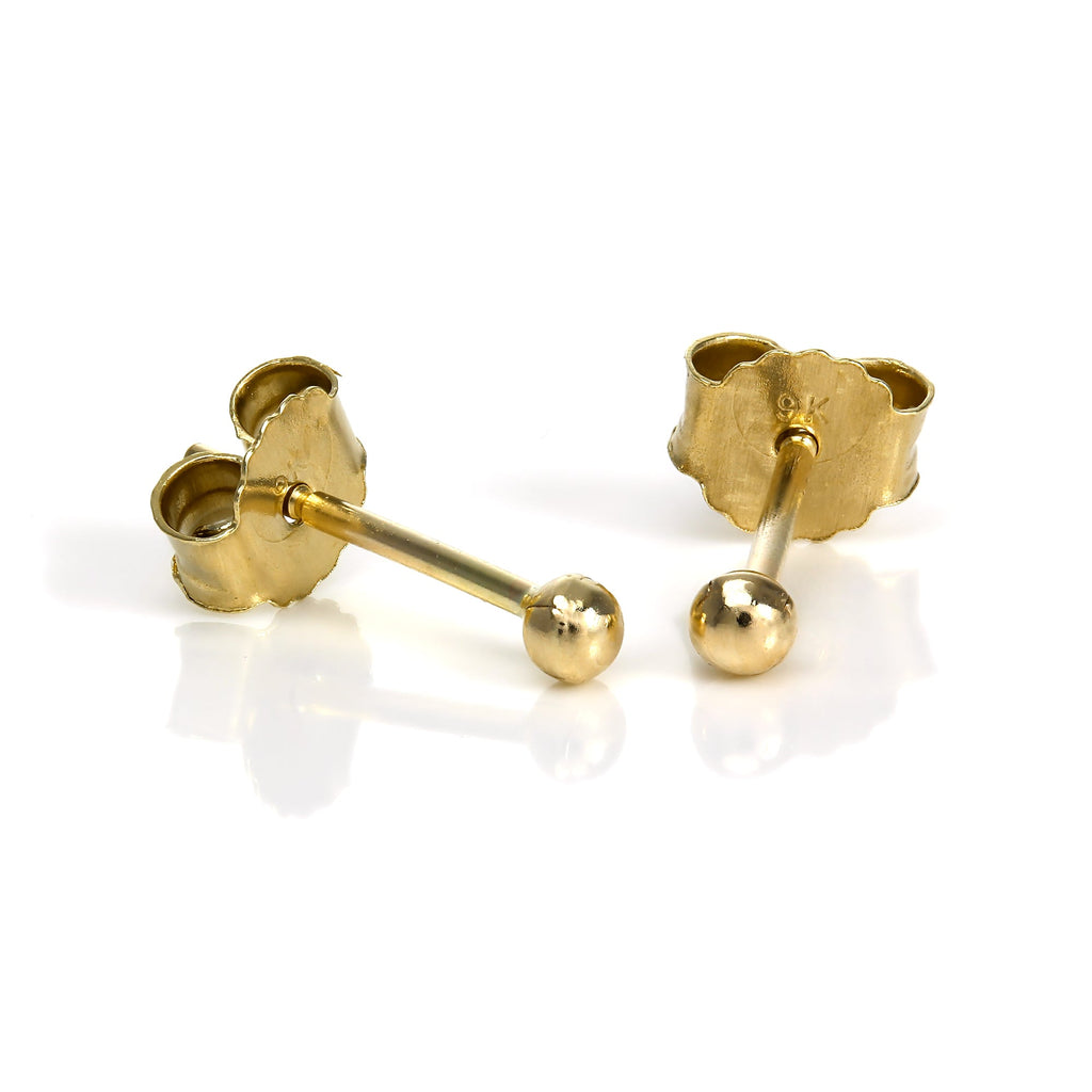 Boucles d'oreilles à tige en or jaune 9 carats avec boule de 2 mm