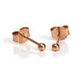 Boucles d'oreilles à tige en or rose 9 carats avec boules de 2 mm