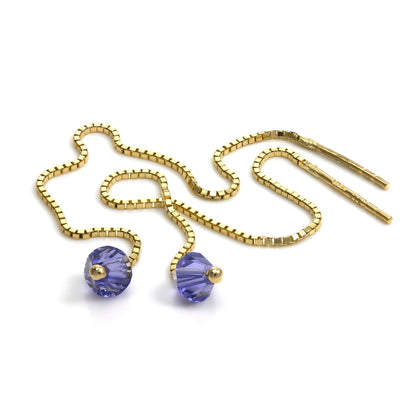 Boucles d'oreilles à chaîne en or 9 carats avec cristal CZ