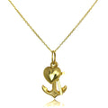 Pendentif Hope Charity &amp; Faith en or 9 carats sur chaîne de 40 à 50 cm