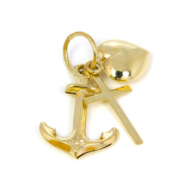 Breloque en or 9 carats Hope Charity &amp; Faith