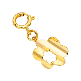 Breloque à clip en or 9 carats avec fleur découpée