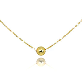 Collier en or 9 carats avec chaîne Belcher fine de 45,7 cm et boule de 5 mm