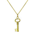 Pendentif clé à l'ancienne en or 9 carats sur chaîne de 40 à 50 cm
