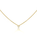 Collier en or 9 carats avec chaîne Belcher fine de 45,7 cm et cristal CZ transparent de 2 mm