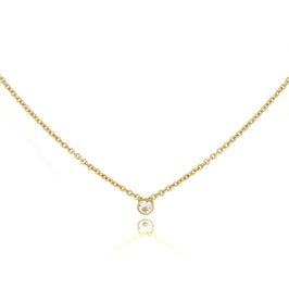 Collier en or 9 carats avec chaîne Belcher fine de 45,7 cm et cristal CZ transparent de 2 mm