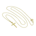 Collier avec pendentif croix en or mixte 9 carats, taille diamant, 40 à 50 cm